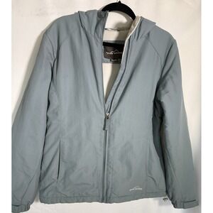 Eddie Bauer Jacket With Hood Size M Full‎ Zip Fleece Lining